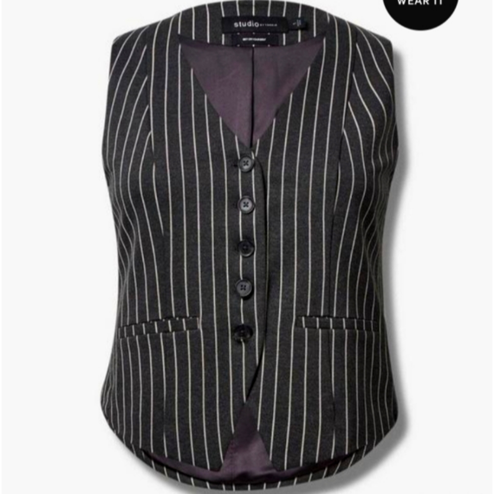 torrid Studio Luxe Ponte Tailored Vest NWT